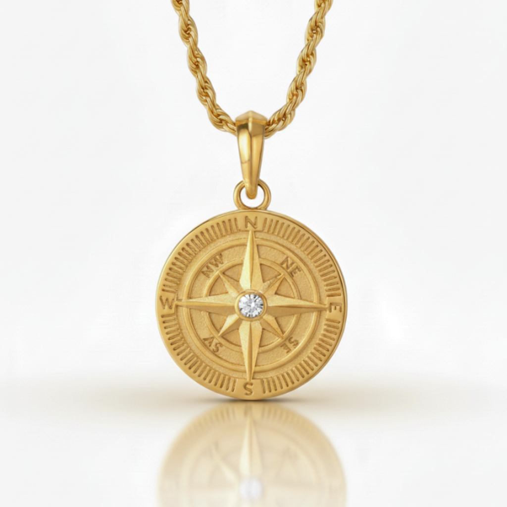 Compass 18k Gold Pendant